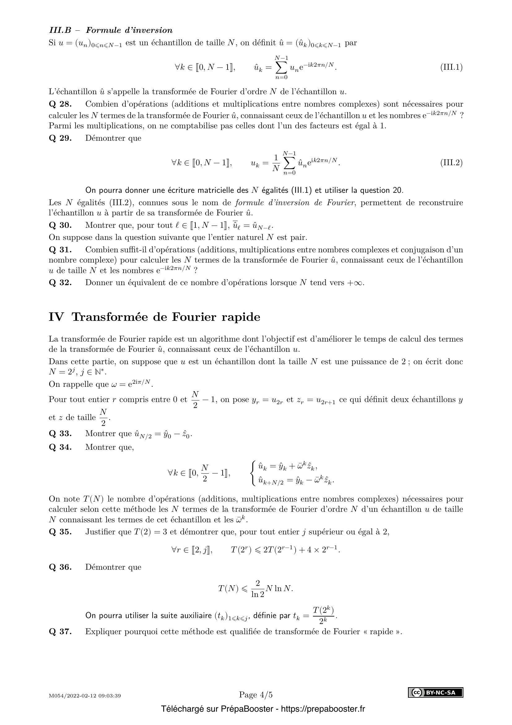 Énoncé Centrale 2022 TSI Maths 2 – page 4 Énoncé Centrale 2022 TSI Maths 2 – page 4