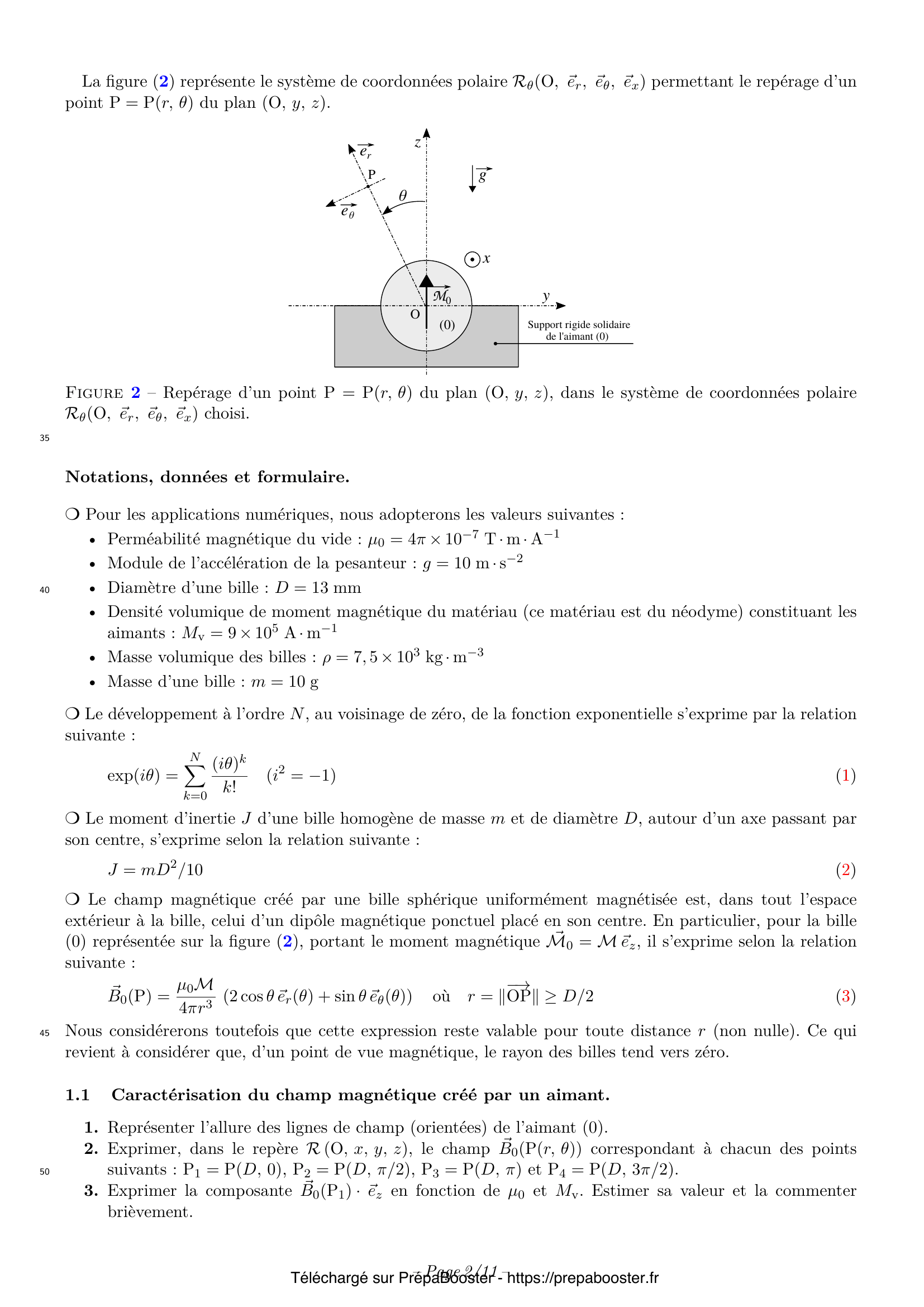 Énoncé XENS 2022 MP Physique 1 – page 4 Énoncé XENS 2022 MP Physique 1 – page 4