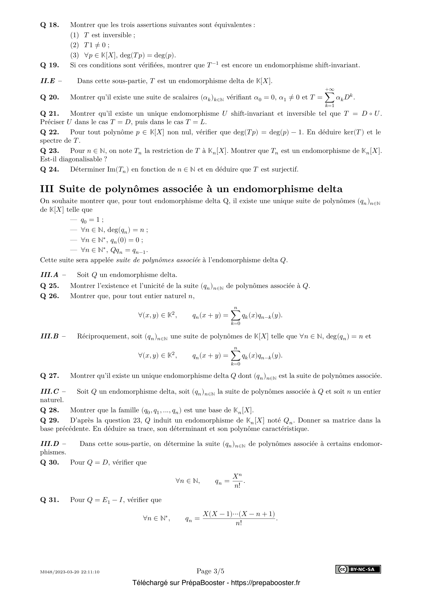 Énoncé Centrale 2023 MPI Maths 1 – page 3 Énoncé Centrale 2023 MPI Maths 1 – page 3