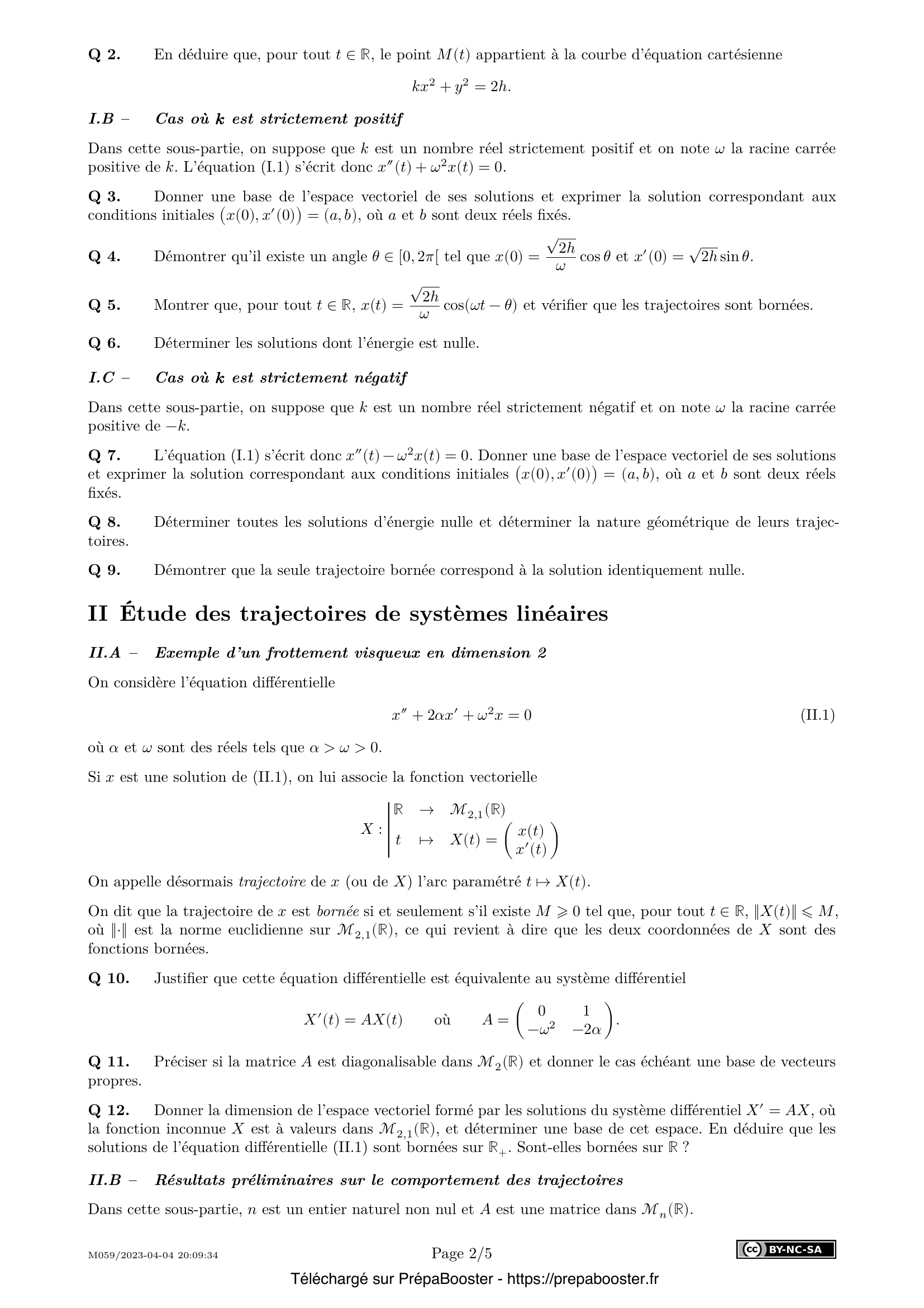 Énoncé Centrale 2023 TSI Maths 2 – page 2 Énoncé Centrale 2023 TSI Maths 2 – page 2