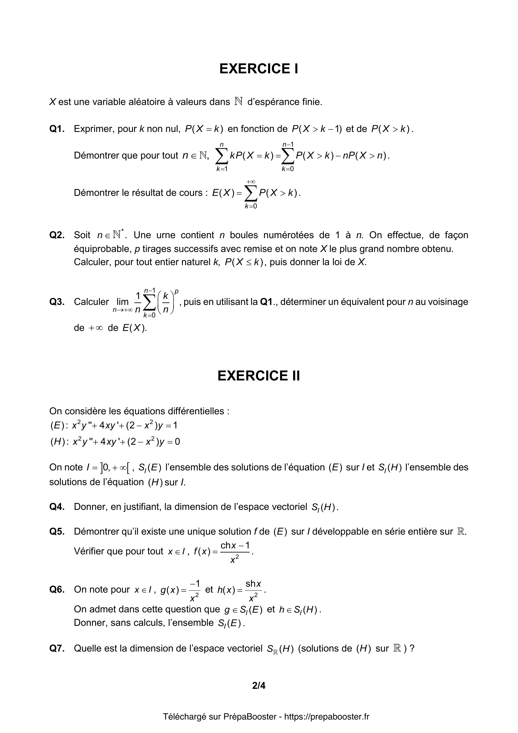 Énoncé CCINP 2024 MPI Maths 1 – page 2 Énoncé CCINP 2024 MPI Maths 1 – page 2