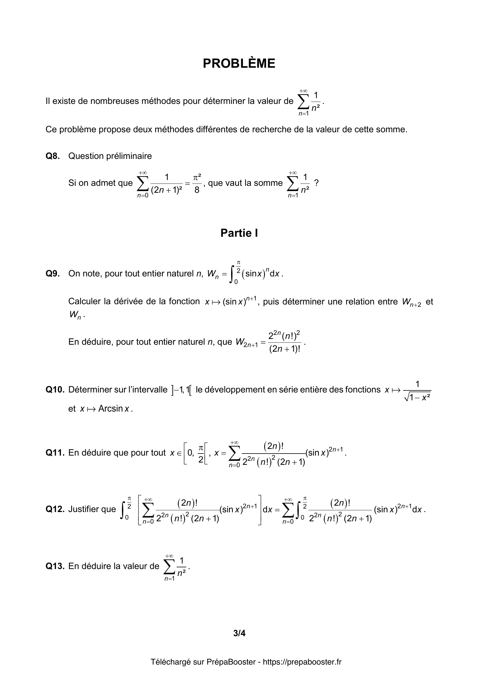 Énoncé CCINP 2024 MPI Maths 1 – page 3 Énoncé CCINP 2024 MPI Maths 1 – page 3