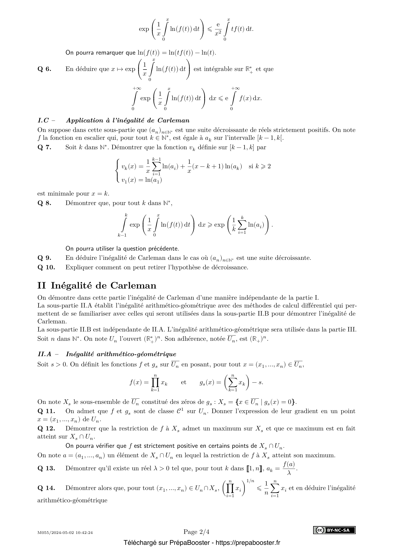 Énoncé Centrale 2024 MP Maths 1 – page 2 Énoncé Centrale 2024 MP Maths 1 – page 2