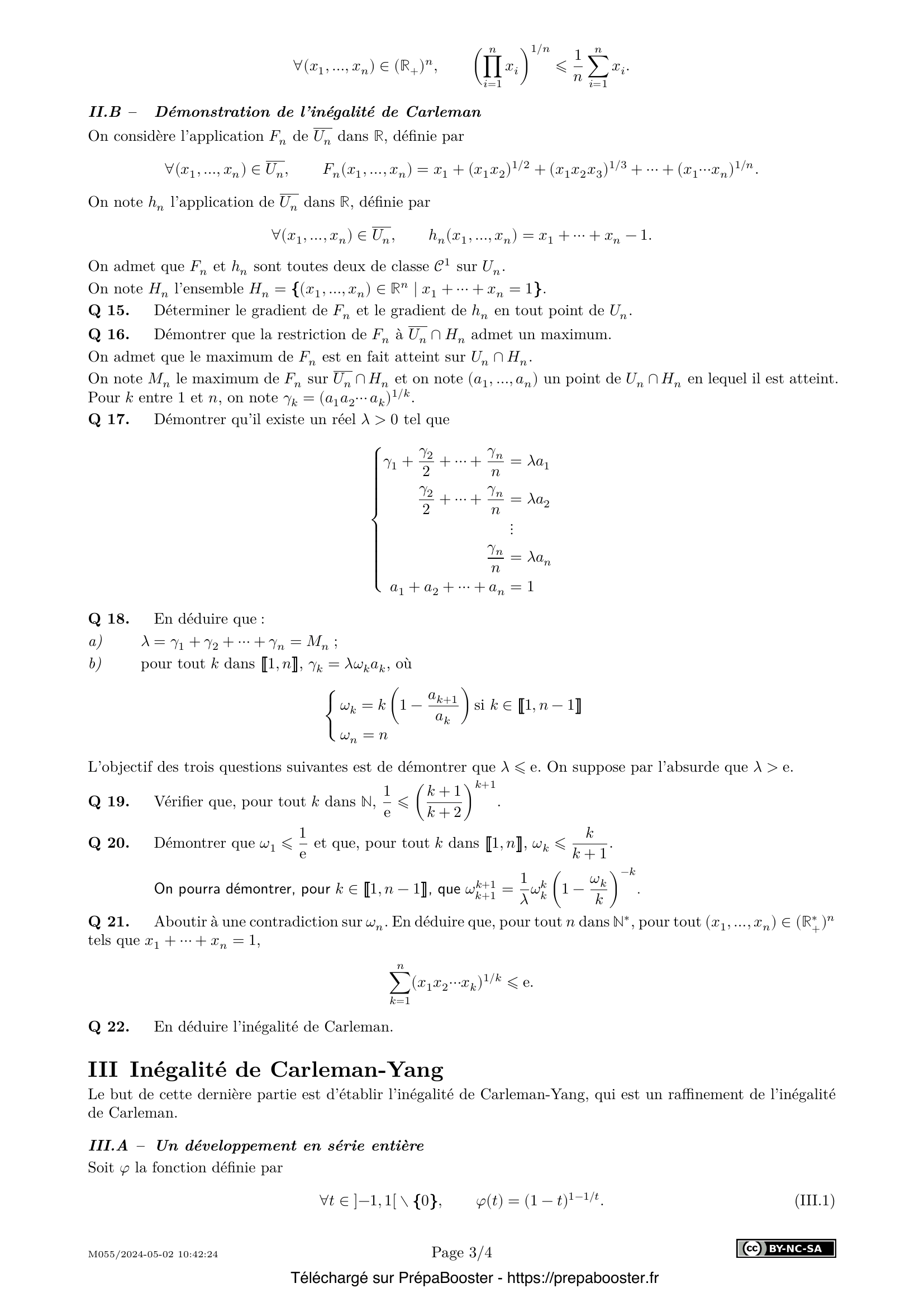 Énoncé Centrale 2024 MP Maths 1 – page 3 Énoncé Centrale 2024 MP Maths 1 – page 3