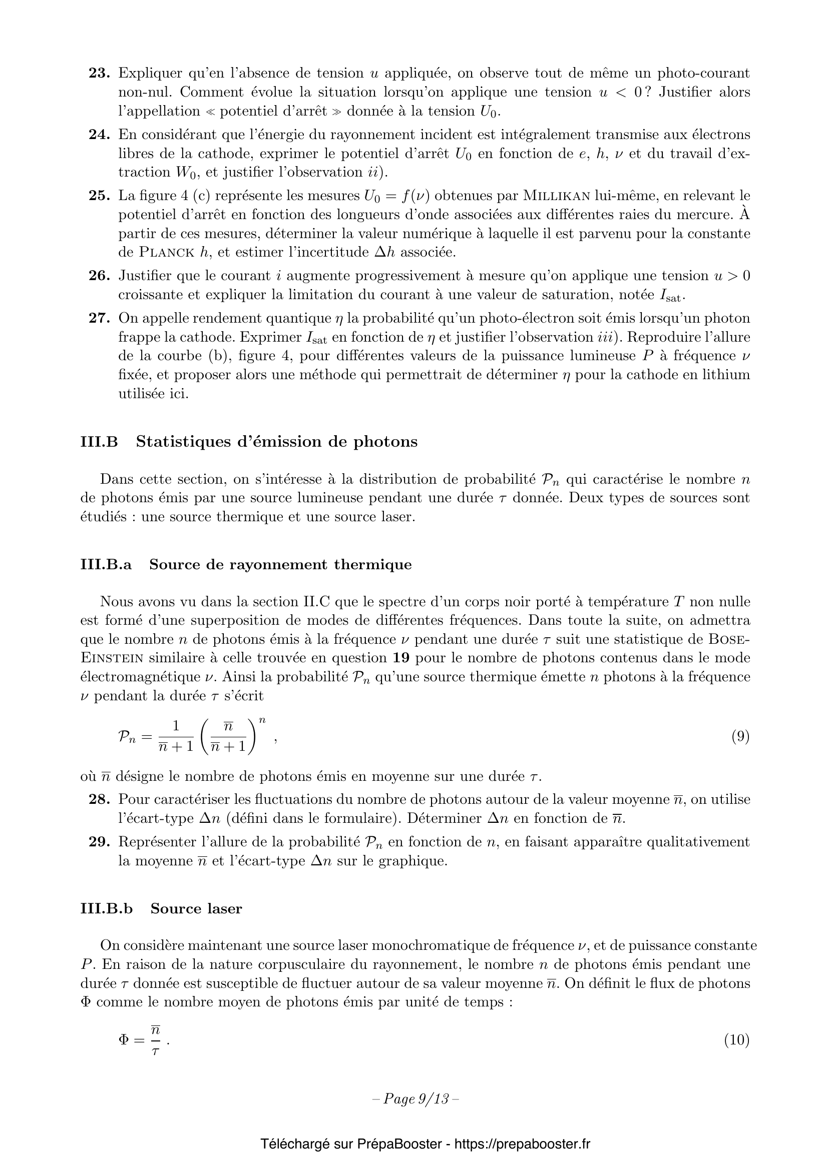 Énoncé XENS 2024 MP Physique 1 – page 10 Énoncé XENS 2024 MP Physique 1 – page 10