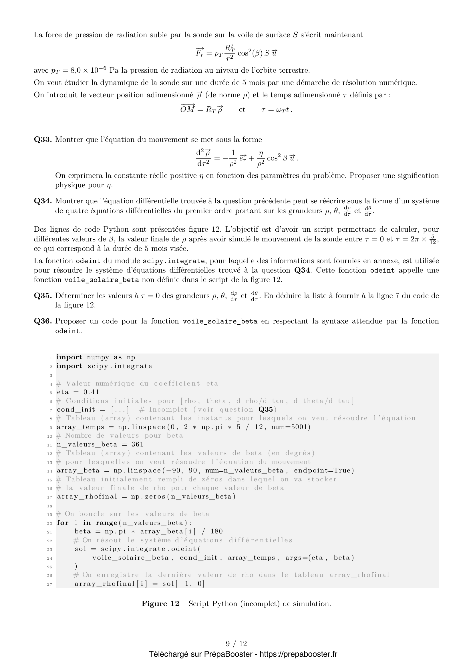 Énoncé Centrale 2025 MP Physique 2 – page 9 Énoncé Centrale 2025 MP Physique 2 – page 9