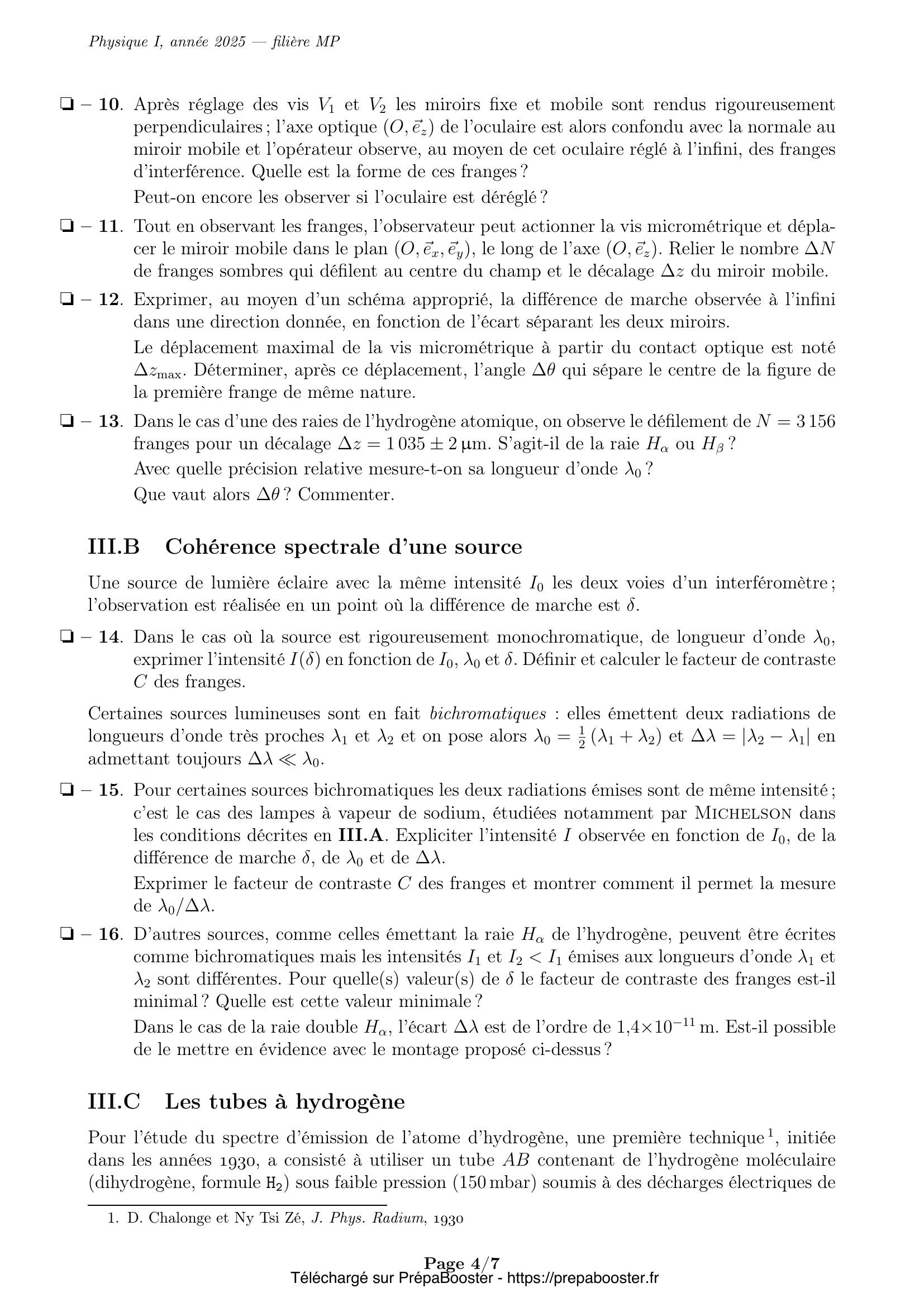 Énoncé Mines Ponts 2025 MP Physique 1 – page 5 Énoncé Mines Ponts 2025 MP Physique 1 – page 5