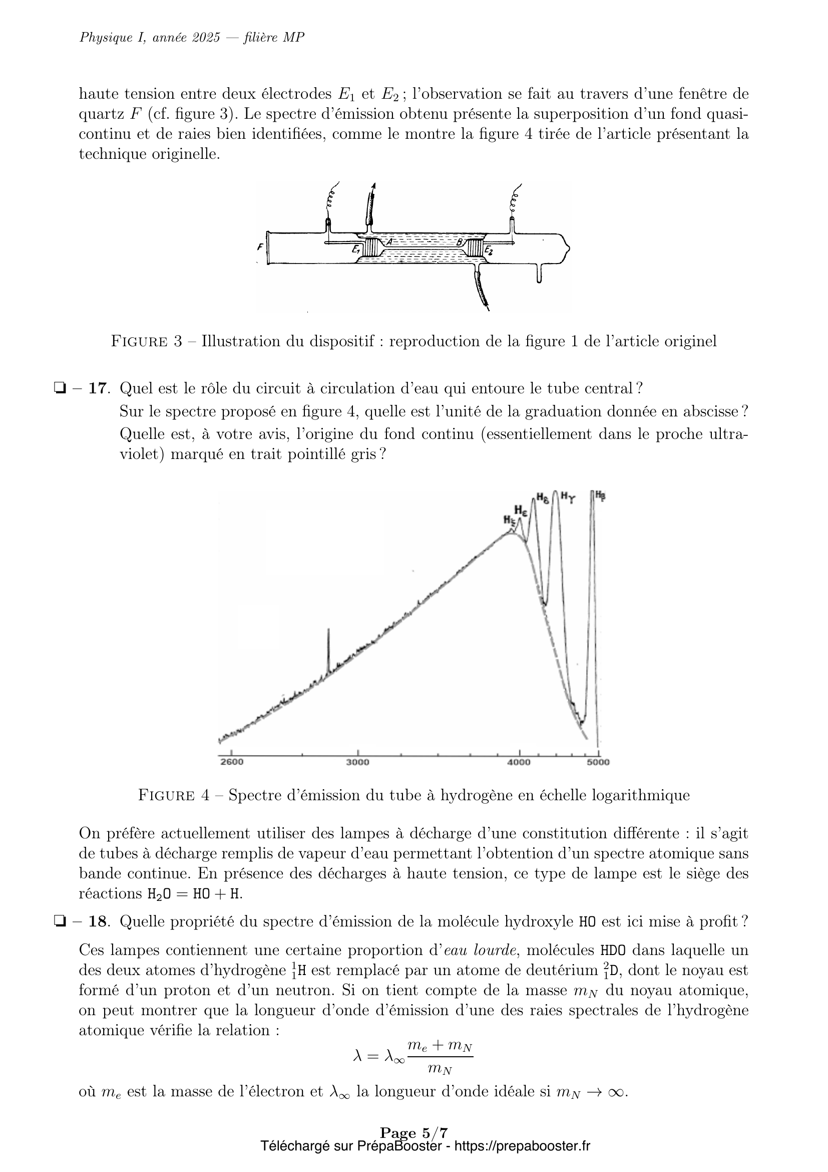 Énoncé Mines Ponts 2025 MP Physique 1 – page 6 Énoncé Mines Ponts 2025 MP Physique 1 – page 6