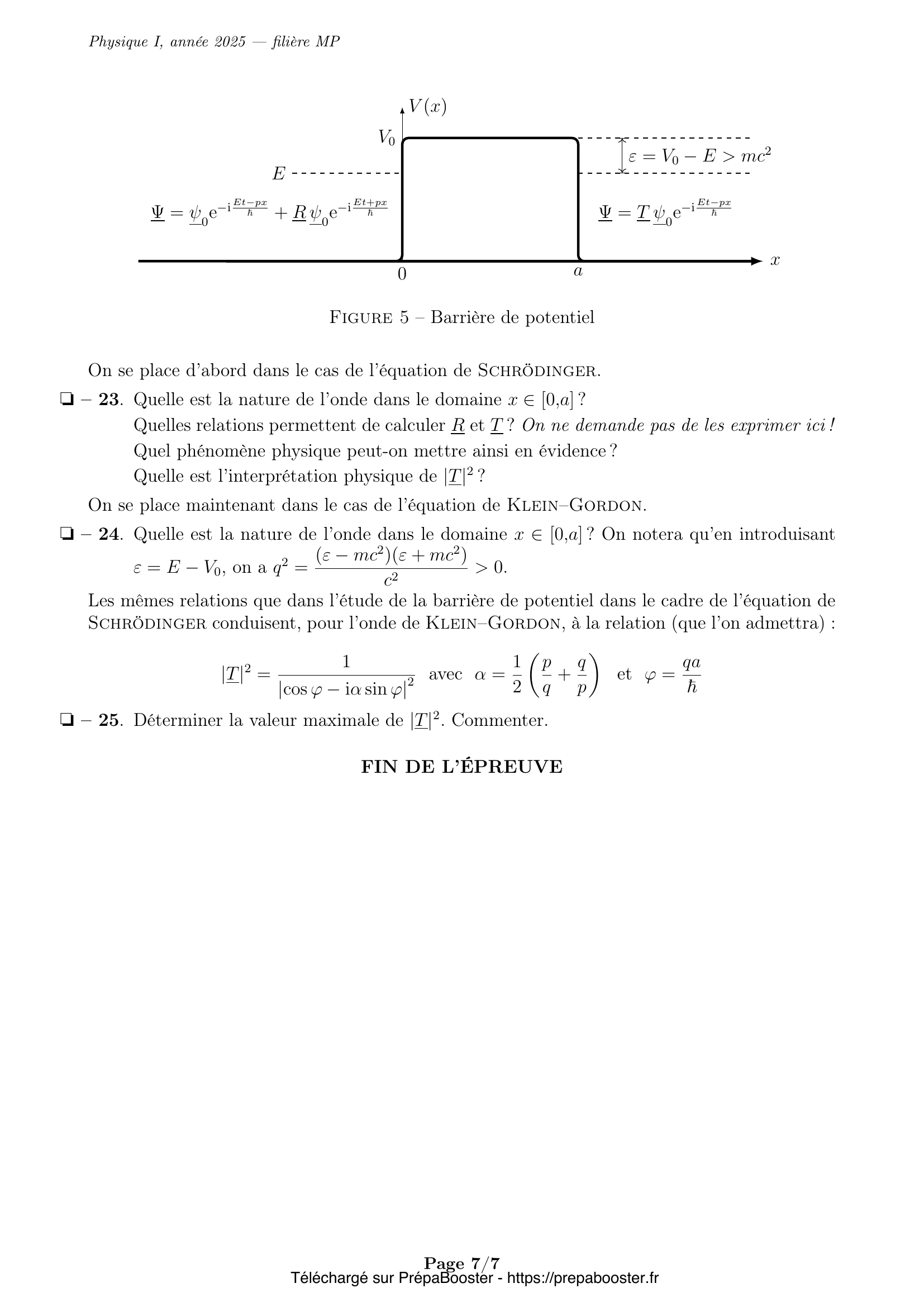 Énoncé Mines Ponts 2025 MP Physique 1 – page 8 Énoncé Mines Ponts 2025 MP Physique 1 – page 8