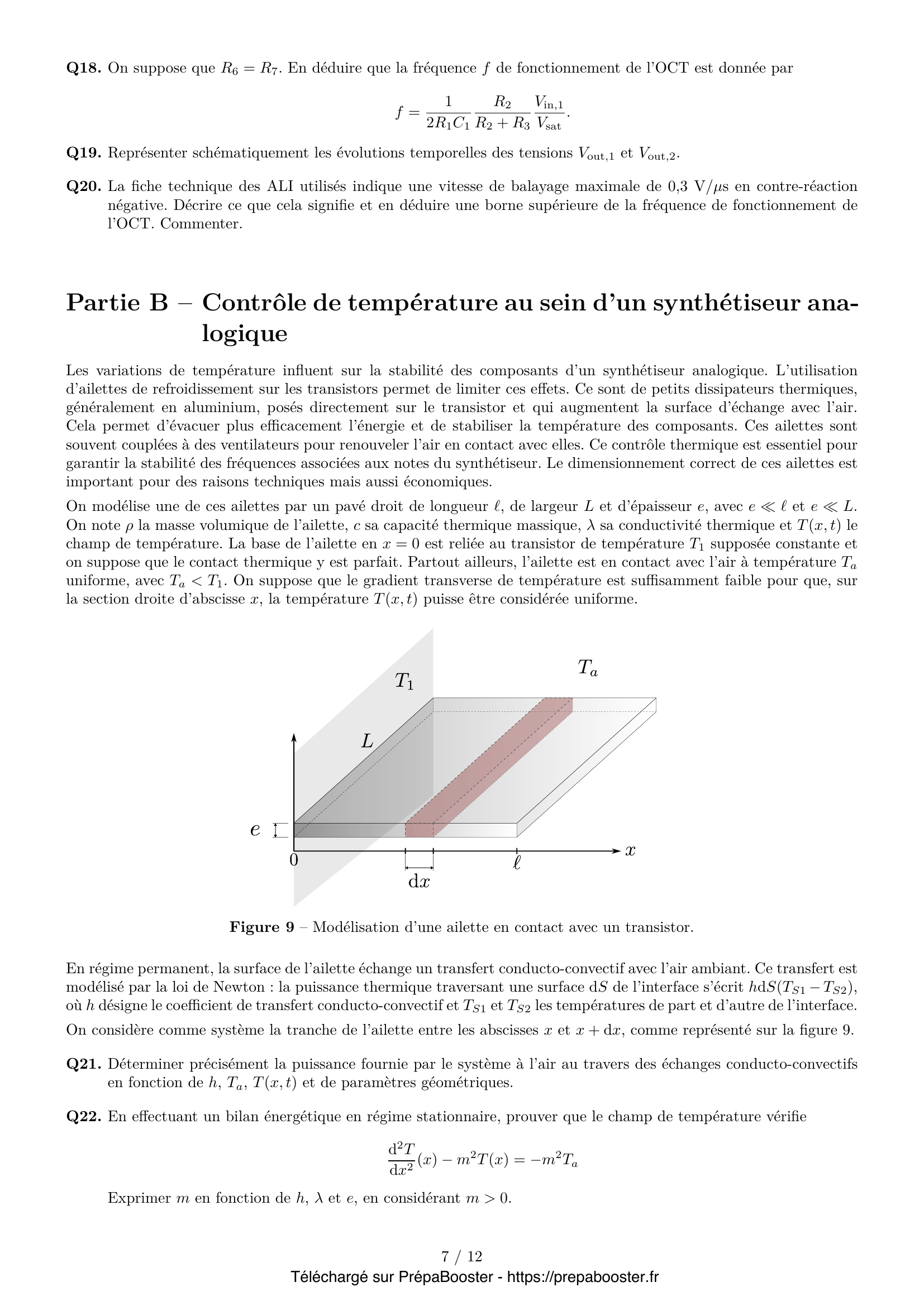 Énoncé Centrale 2026 PSI Physique 2 – page 7 Énoncé Centrale 2026 PSI Physique 2 – page 7