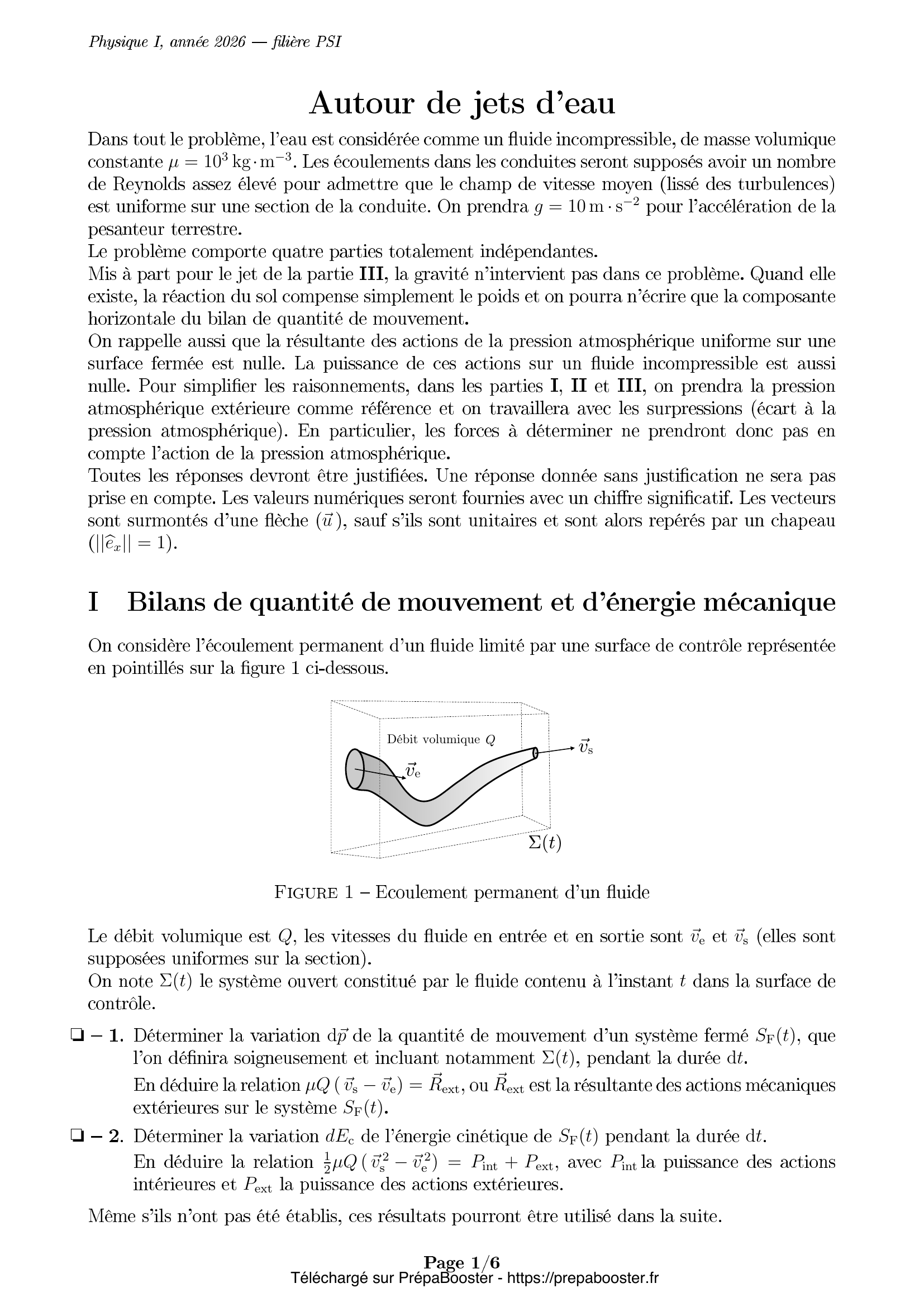 Énoncé Mines Ponts 2026 PSI Physique 1 – page 2 Énoncé Mines Ponts 2026 PSI Physique 1 – page 2