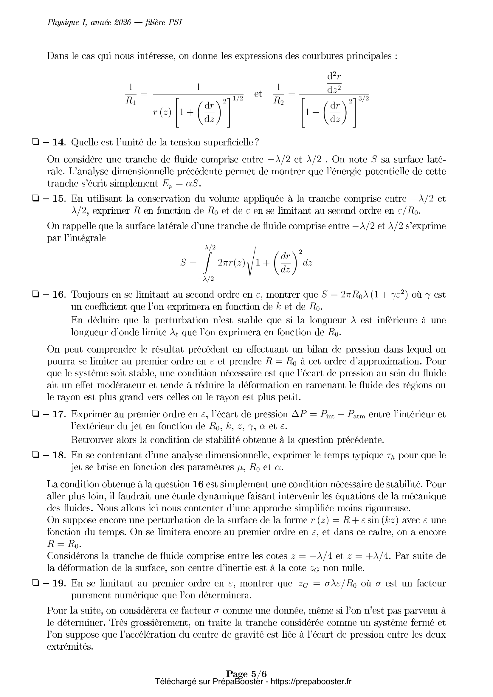Énoncé Mines Ponts 2026 PSI Physique 1 – page 6 Énoncé Mines Ponts 2026 PSI Physique 1 – page 6