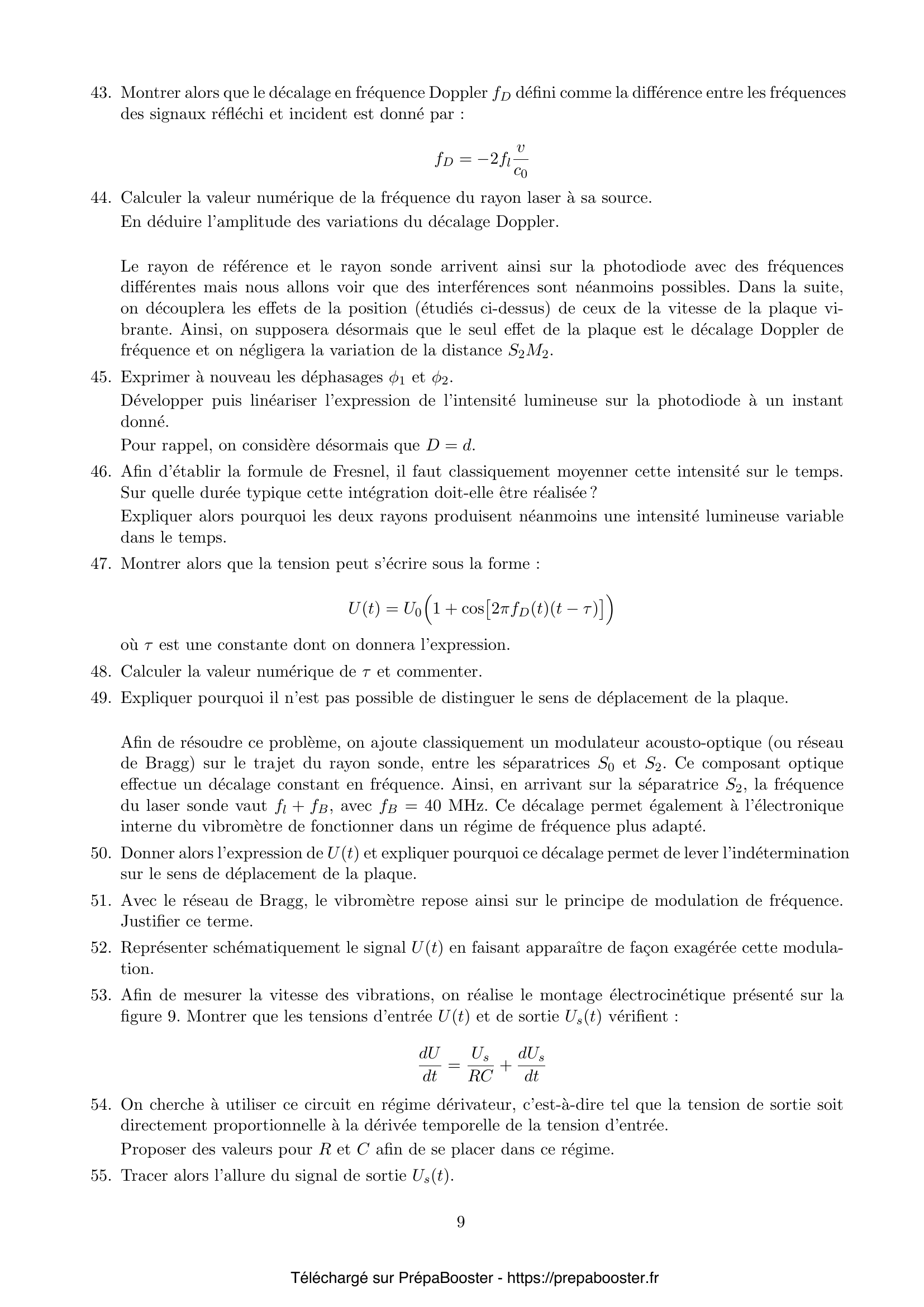 Énoncé XENS 2026 MP Physique 1 – page 10 Énoncé XENS 2026 MP Physique 1 – page 10